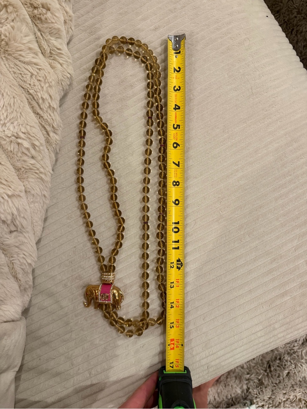 J. Crew Elephant Beaded Rhinestone Necklace - Picture 5 of 5